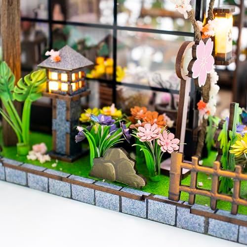 MAGQOO DIY Miniature Dollhouse Kit DIY Miniature House Kit Tiny Mini House Kits with Furniture 1:24 Scale 3D Puzzles(Spring Sakura) - Image 7
