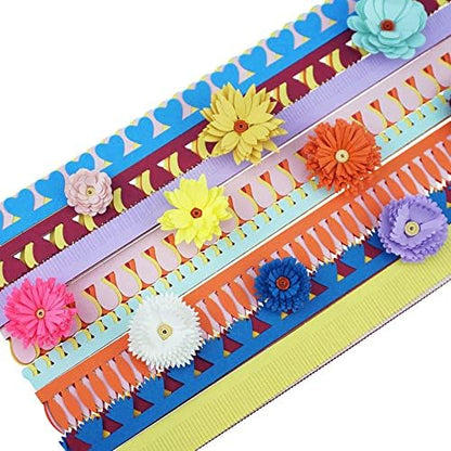 FAZHBARY 20 Inch / 50 CM Quilling Paper Flowers Kit Colorful 8 Different Petal Paper Quilling Strips Bulk for DIY Handmade Art Crafts - Image 5