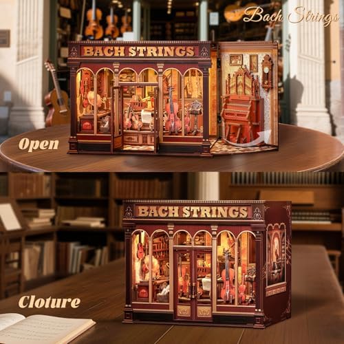 Fsolis Book Nook Kit - Miniature Kit for Adults (Bach Strings) - Image 3
