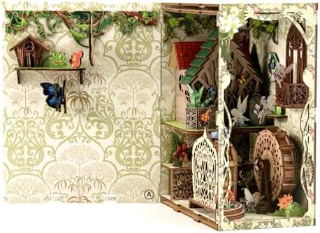 DIY Miniature House Kit, Mini House Building Kit, DIY Book Nook Kit, Tiny Model House for Adults to Build, Beginner 3D Wooden Book Nook, for Family Friends (Hidden Realm-A) - Image 5