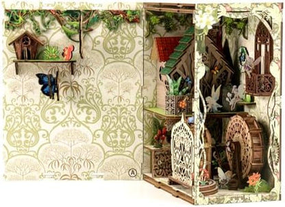 DIY Miniature House Kit, Mini House Building Kit, DIY Book Nook Kit, Tiny Model House for Adults to Build, Beginner 3D Wooden Book Nook, for Family Friends (Hidden Realm-A) - Image 5