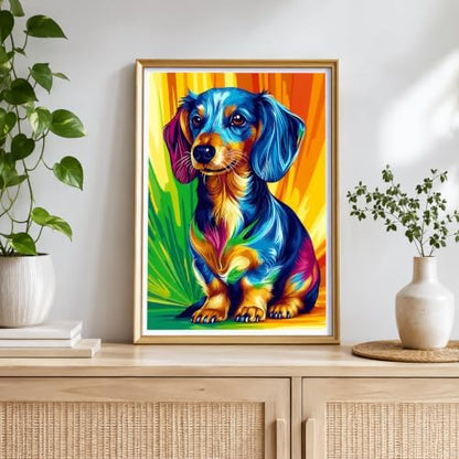 NXIKYO Framed Dachshund Dog Paint by Numbers Kit for Adults Beginner, Colorful Puppy Easy Paint by Numbers Canvas with Frame, DIY Painting Kit for Relaxing Home Wall Decor Gift 8x12 Inch - Image 7