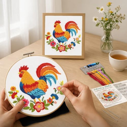 Nuberlic Embroidery Kit for Beginners, Rooster Needlepoint kit - Image 2