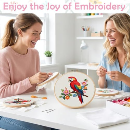 Nuberlic Parrot Embroidery Kit for Beginners, Animal Cross Stitch Kit - Image 5