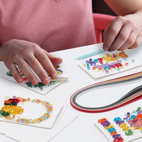 WEBEEDY 20 Sets Handmade DIY Greeting Card Kits Birthday Theme Quilling Card Kit with Paper Quilling Strips Tools DIY Happy Birthday Congratulation Cards for Friends Families and Colleagues - Image 5
