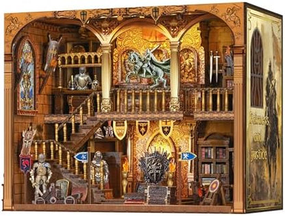 Nookmaster 3D Wooden Puzzle Book Nook Kit, DIY Miniature Dollhouse with LED Light, Bookend Bookshelf Decor Gift for Adults by Follow