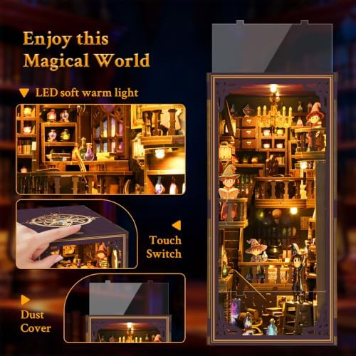 Book Nook Kit Magic Lab DIY 3D Puzzle Wooden Dollhouse with LED Light - Image 3