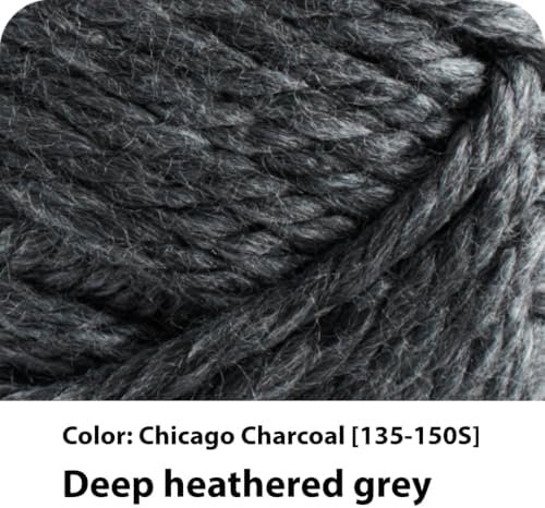 Lion Brand Yarn Hometown Yarn, Super-Bulky Yarn for Knitting, Crocheting, and Crafting, 3 Pack, Chicago Charcoal - Image 2