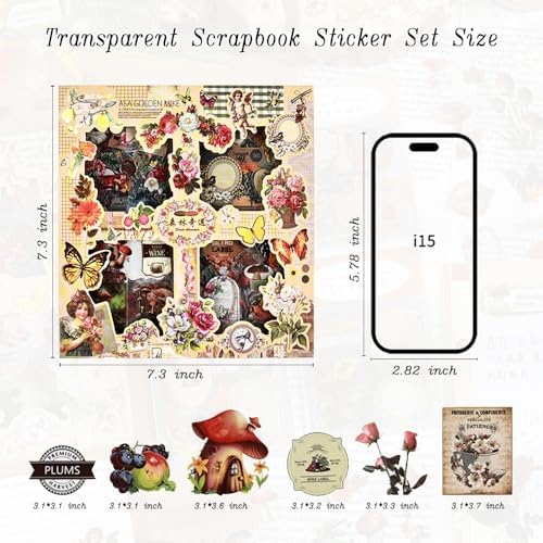Vintage Botanical Stickers for Journaling, 510 Pcs, 100 Sheets - Image 6
