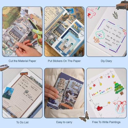 miikoul Vintage Scrapbooking Supplies Kit for Teen Girl Kid Women Diy Gift - Image 4