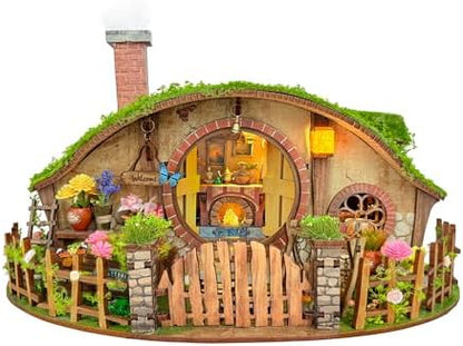 DIY Miniature House Kit - Mini House Enchanting Forest Building Kit with LED, Wooden 3D Puzzles Blind Box Design, Dollhouse Kit Gift for Adults Teen - The Magic Ring House (SQ-59) by IBOHEYE
