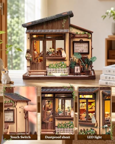 Cutebee LED Book Nook Kit, DIY Miniature House Kits Coffee Shop - Image 3