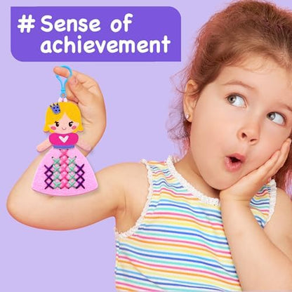 EZCRA Princess Cross Stitch Kit for Kids Ages 4-8, 8 No Mess Felt Projects - Image 6