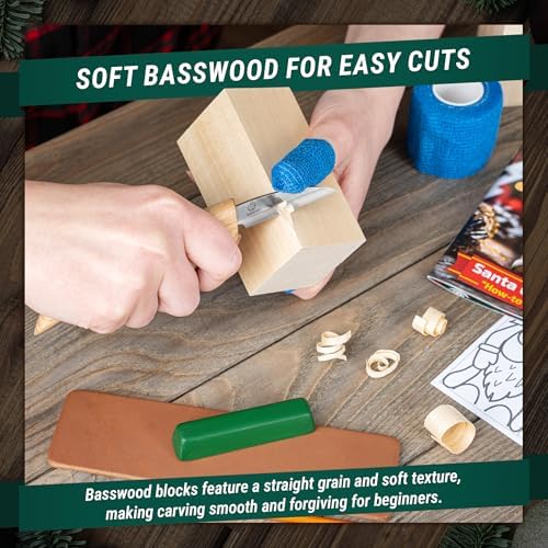 BeaverCraft DIY06 Santa Whittling Kit – Wood Carving Kit for Beginners – Wood Carving Tools Set, Diy Crafts for Adults – Woodworking Kits for Kids&Teens – Hobby Kits for Adults, Woodworking Gifts - Image 6