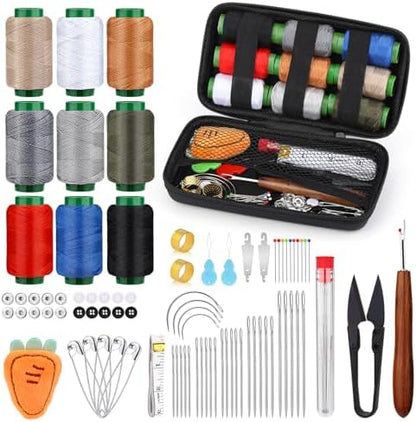 TLKKUE Sewing Kit, Travel Sewing Kit with Upholstery Threads and Needles by TLKKUE