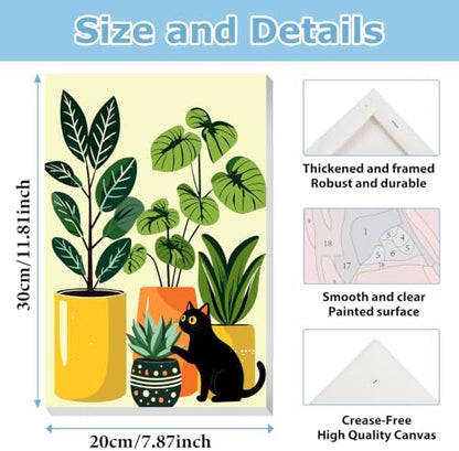 Cat Paint by Number for Adults, Paint by Numbers Kit for Adults 8x12 Inch - Image 4