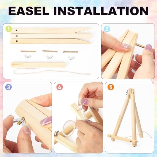 4 Pack Framed Paint by Numbers Kit for Adults with Wooden Easel, Beach - Image 6