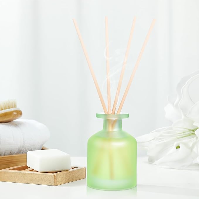 YISOWUH Reed Diffuser - Jasmine Lily 3.38oz (100ml) 1 Pack Essential Oil Reed Diffuser Set with 8 Sticks, Long Lasting Fragrance for Home, Bathroom, Bedroom, Room, Decor