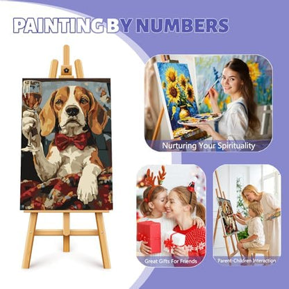 Framed Paint by Numbers Kit for Adults Beginner & Kids Ages 8-12, Funny Dog Adult Paint by Numbers with Frame, without Easel, DIY Acrylic Number Painting for Adults for Home Decor Gift 8 x 12 Inch - Image 7