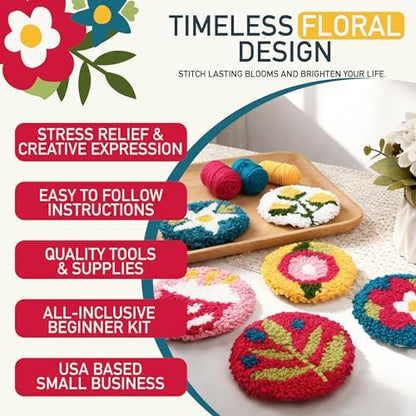 Emri Lane Punch Needle Kit – 6 Floral Design Punch Needle Embroidery Kit - Image 6