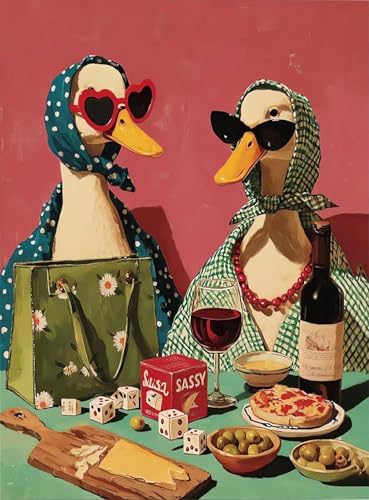 WUSARPLY Party Duck Stamped Cross Stitch Kits for Beginners Adults by WUSARPLY