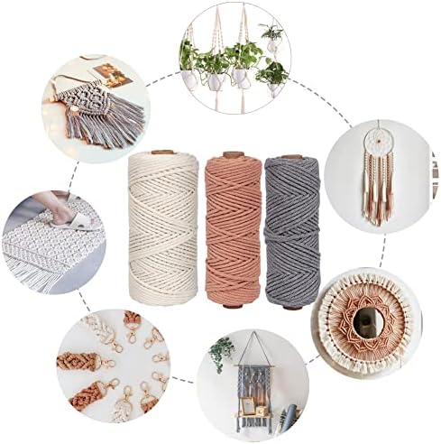 UHAPEER Macrame Kits for Adults Beginners with 656 Feet 3 mm Cotton Cord - Image 6