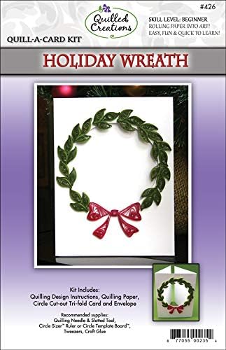 Quilled Creations Holiday Wreath Quill-A-Card Quilling Kit by Quilled+Creations