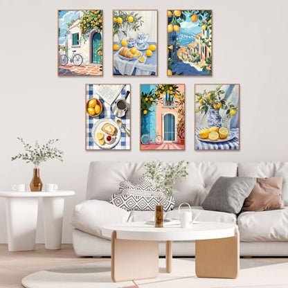 Camocin 6 Pack Paint by Numbers Kit for Adults, Lemon Canvas Painting Set - Image 2