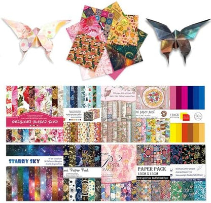 10 Different Packs Full Collection Origami Paper, 6-Inch Double Sided Color by Bestartsuppliesforyou