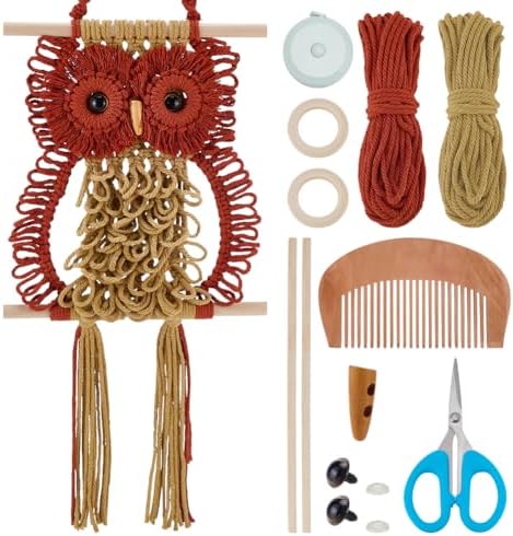 ACRNIGHEET Large Owl Macrame Kit for Adults Beginners Owl Macrame Wall Hanging Supplies Decor Boho DIY Crafts Kits for Adults Includes Instruction with Video Home Decor by ACRNIGHEET