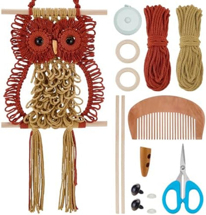 ACRNIGHEET Large Owl Macrame Kit for Adults Beginners Owl Macrame Wall Hanging Supplies Decor Boho DIY Crafts Kits for Adults Includes Instruction with Video Home Decor by ACRNIGHEET