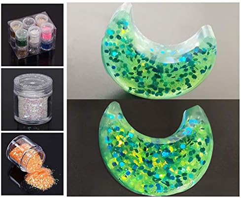 Crystal Clear Hard Type UV Resin Kit 300ML with 18 Molds 13 Pigment 17 Frames 12 Glitter Sequins for Decorations, Resin Crafts DIY Jewelry Making Kit for Bracelets Pendants Earrings Rings - Image 4