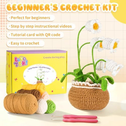 Crochet Kit for Beginners, Crochet Plant Kit,Knitting Kit (Bell Orchid) - Image 4