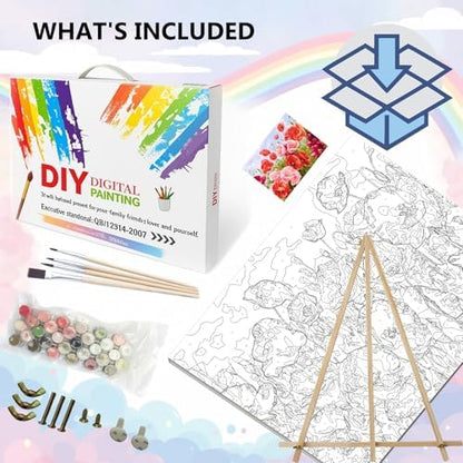 BAISITE Paint by Numbers Kit for Adults Beginners,20" Wx16 L Canvas for Painting Kits for Adults in Colorful Box Poppy Flowers-BSC001-Already Stretched on a Wooden Frame - Image 3