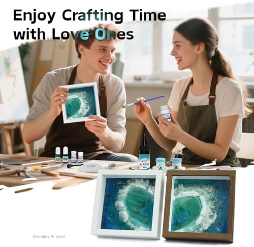 iLAND Crafts for Adults Zen Ocean Resin Art Kit, Creative Teen Crafts Resin Kit for Beginners, Crafting Hobbies for Women, DIY Sea Art Projects for Adults, Unique Beach Themed Gifts for Crafty Crafter - Image 4