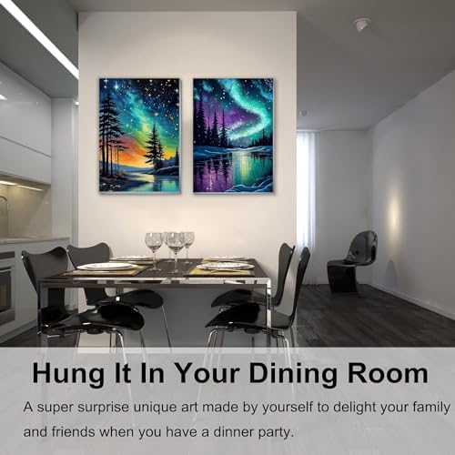 KYOQFVN 2 Pack Paint by Numbers Kit for Adults - Acrylic Easy Framed Canvas Arts and Crafts 8x12inch - Image 2