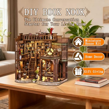 OZJAY Dreamy Book Hall Book Nook Kit 3D Wooden Puzzles for Adults - Image 2