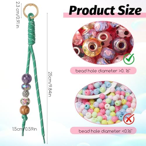24 Pack Paracord Keychain Bag Charms, Rope Keychain - Image 2
