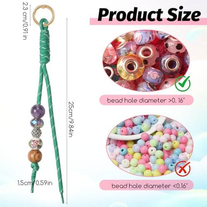 24 Pack Paracord Keychain Bag Charms, Rope Keychain - Image 2