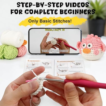 Totiro Crochet Kit for Beginners, Balloon Fish Amigurumi Starter Kit, Easy DIY Craft Set with Step-by-Step Video Tutorials, 2 Pack Crochet Pattern Learning Kit for Teens Adults Birthday Gift - Image 2
