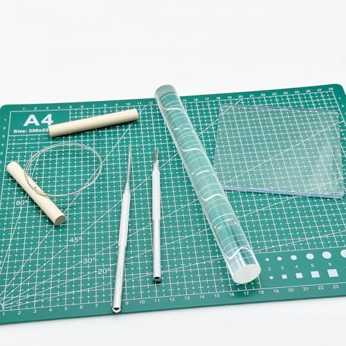 Yayatty Polymer Clay Tools, Acrylic Clay Roller, Acrylic Sheet, Rotary Cutting Mat, Round Polymer Clay Cutters with Clay Slicer Blade for Pottery and Sculpture (13 PCS) - Image 2