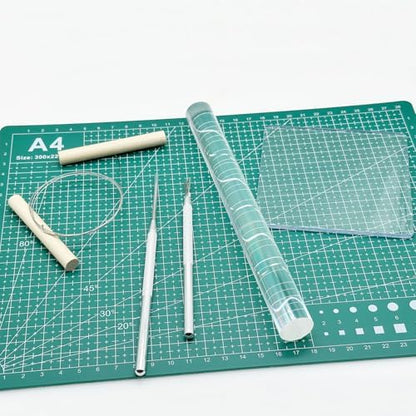 Yayatty Polymer Clay Tools, Acrylic Clay Roller, Acrylic Sheet, Rotary Cutting Mat, Round Polymer Clay Cutters with Clay Slicer Blade for Pottery and Sculpture (13 PCS) - Image 2