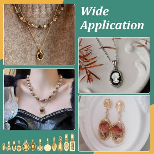 PH PandaHall 220pcs 12 Styles Golden Jewellery Bails Glue on Bails Pendant Bail Alloy Flat Pad Bail Tibetan Style Pendant Connectors for Earrings Necklace Jewellery Making 8~26mm - Image 5
