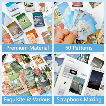 PRSTINCOL 6 Sets 300 Pcs Washi Stickers Book, Vintage Aesthetic Sticker Set for Journaling Scrapbook Decoration Bullet Journal,Stamps Flowers Ticket Theme Stickers for Art Diary Craft Planner - Image 2