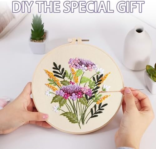 Offizon 3 Sets Embroidery Kit for Beginners Adult DIY Cross Stitches - Image 4