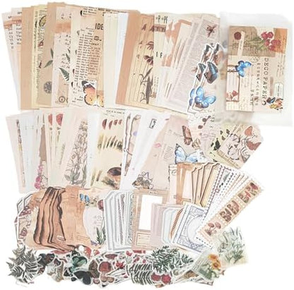 Esweny 200PCS Vintage Scrapbooking Supplies Kit for Journaling, Scrapbook Sticker Paper Pack for Junk Journal Planners Aesthetic Cottagecore Room Decor Wall Art Collage Album (Nature) - Image 3