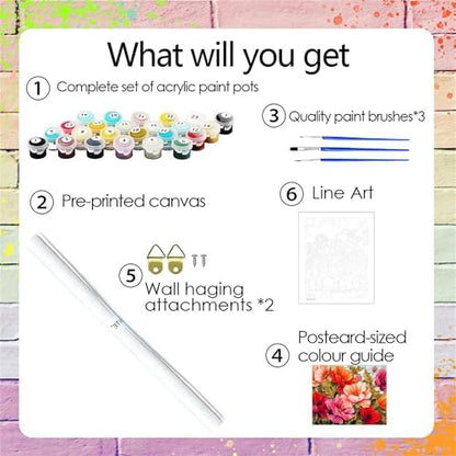 Flower Paint by Numbers Kit for Adults,Poppy Adult Painting by Numbers for Beginner on Canvas,DIY Painting Kits for Home Wall Decor,Gifts (Flower1) - Image 4