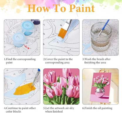 Framed Paint by Numbers Kit for Adults, Disco Ball & Flower Decor 8x12 Inch - Image 6