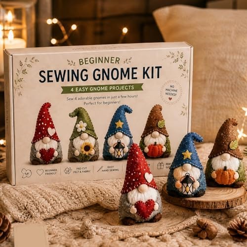Handmade DIY Sewing Kit for Adults with Pre-Cut Fabric & Supplies DIY Ornament Sewing Kit for Beginners Adults Home Decor & Gifts - Image 5