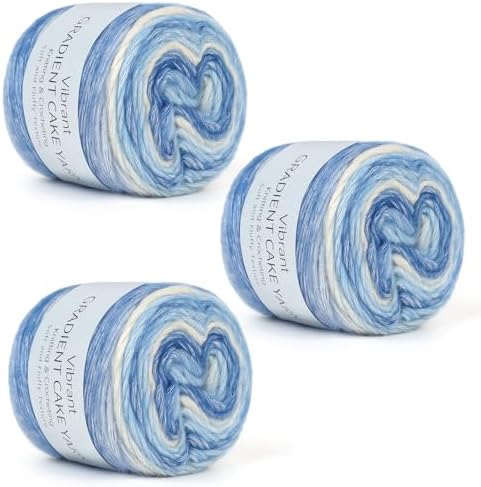 Aeelike Cake Yarn for Crocheting, Soft Ombre Crochet Yarn, Blue Yellow by Aeelikescrochetworld